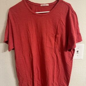 Marine Layer Red Striped Short Sleeve Tee